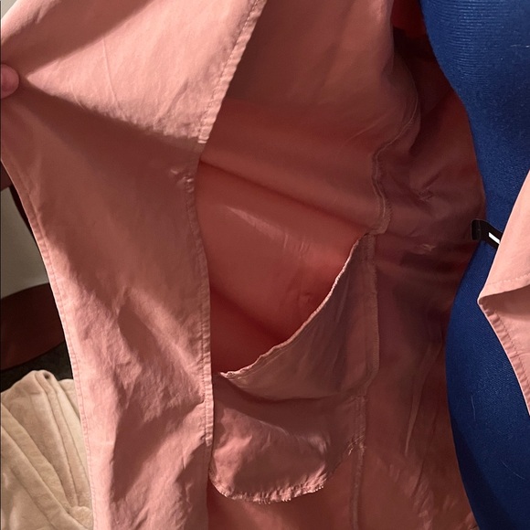 Love Tree Wrap Pink Trench Coat (no buttons) w/ Strap to close. 2 Pockets | Sz L - Picture 6 of 11